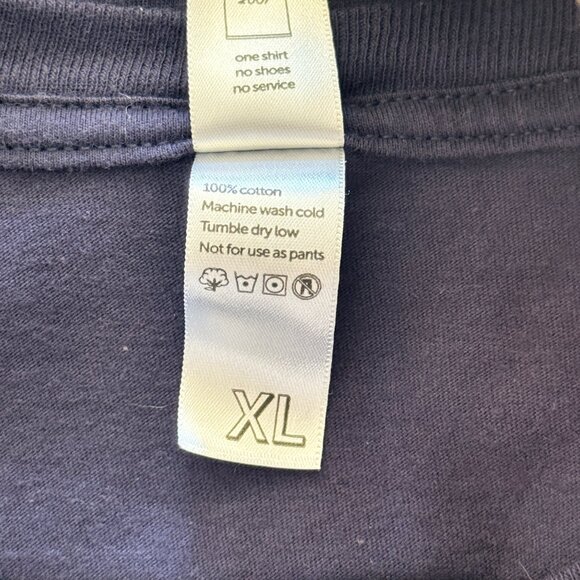 Shirt.Woot! T-Shirt Mens XL Navy Blue 100% Cotton Whale Graphic Short Sleeve - Picture 4 of 5